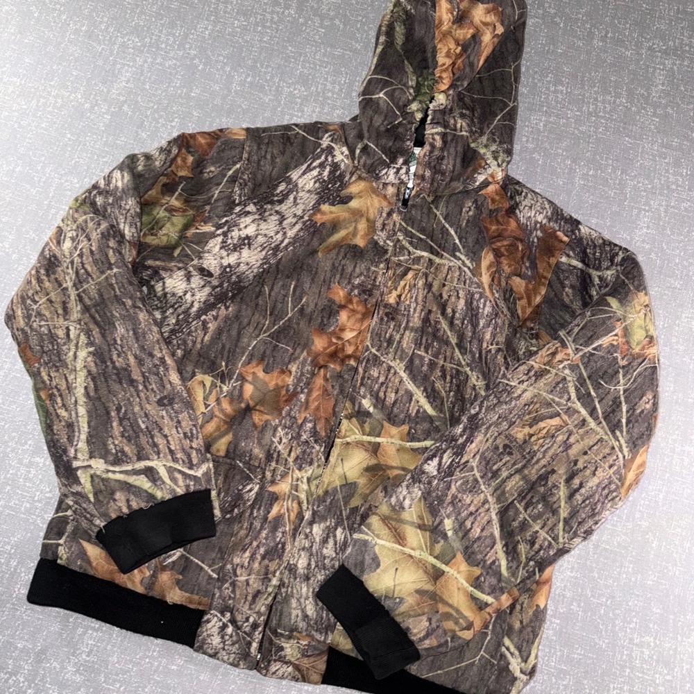 Falls Creek‎ Outfitters Camo Hooded Jacket Hunting Outdoors Mossy Oak Kids 20/22